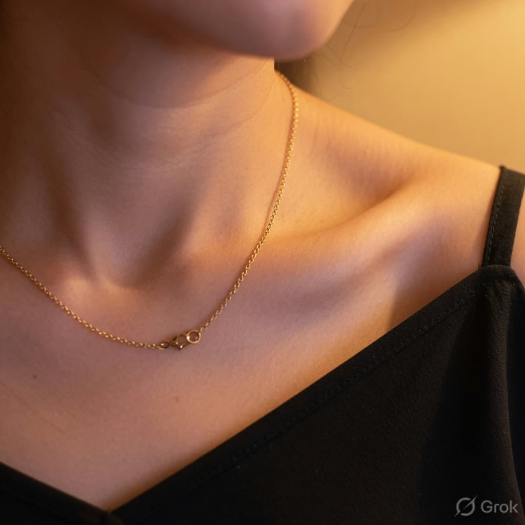 Close crop of a neck and collarbone, face out of frame